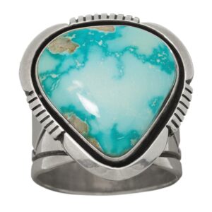 Bague vintage Navajo en argent et turquoise – Modèle BA1097